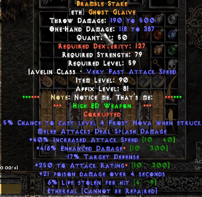 Buy Crafted Ghost Glaive 40ias/400 in PROJECT DIABLO 2 Items Offer