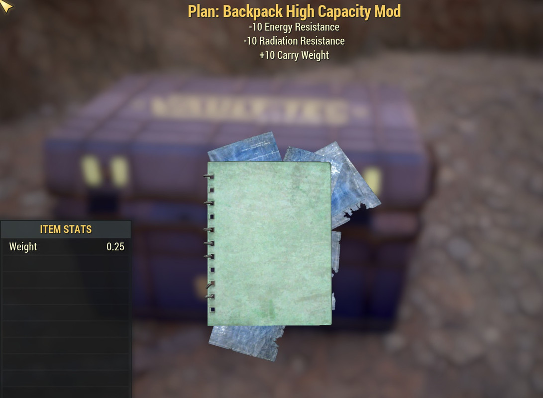 Buy Plan Backpack Armor Plated Mo in FALLOUT 76 Items Offer 2430294945