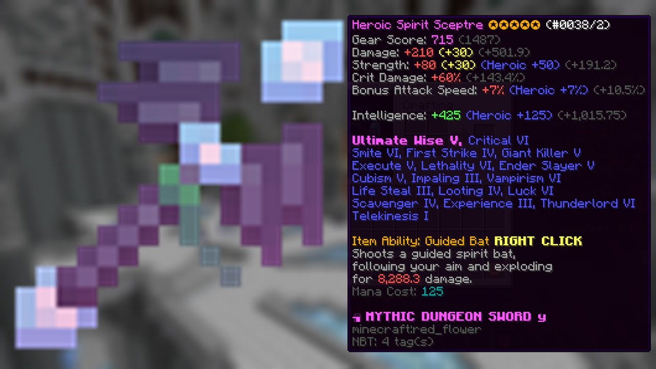 Buy Mythic 5* Spirit Sceptre Maxed in MINECRAFT HYPIXEL Items Offer