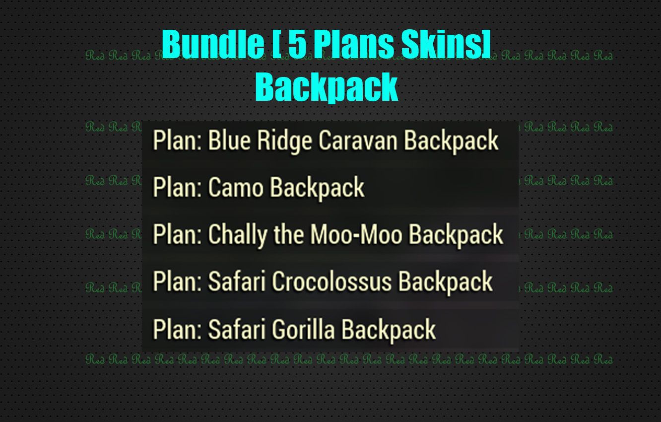 Bundle [5 Backpack Skins][Blue Ridge Caravan/Camo/Chally the moomoo