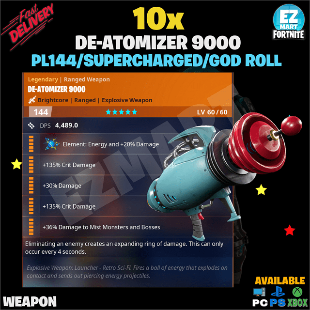 Buy 10 DeAtomizer 9000 (Energy) P in FORTNITE Items Offer 2323072904