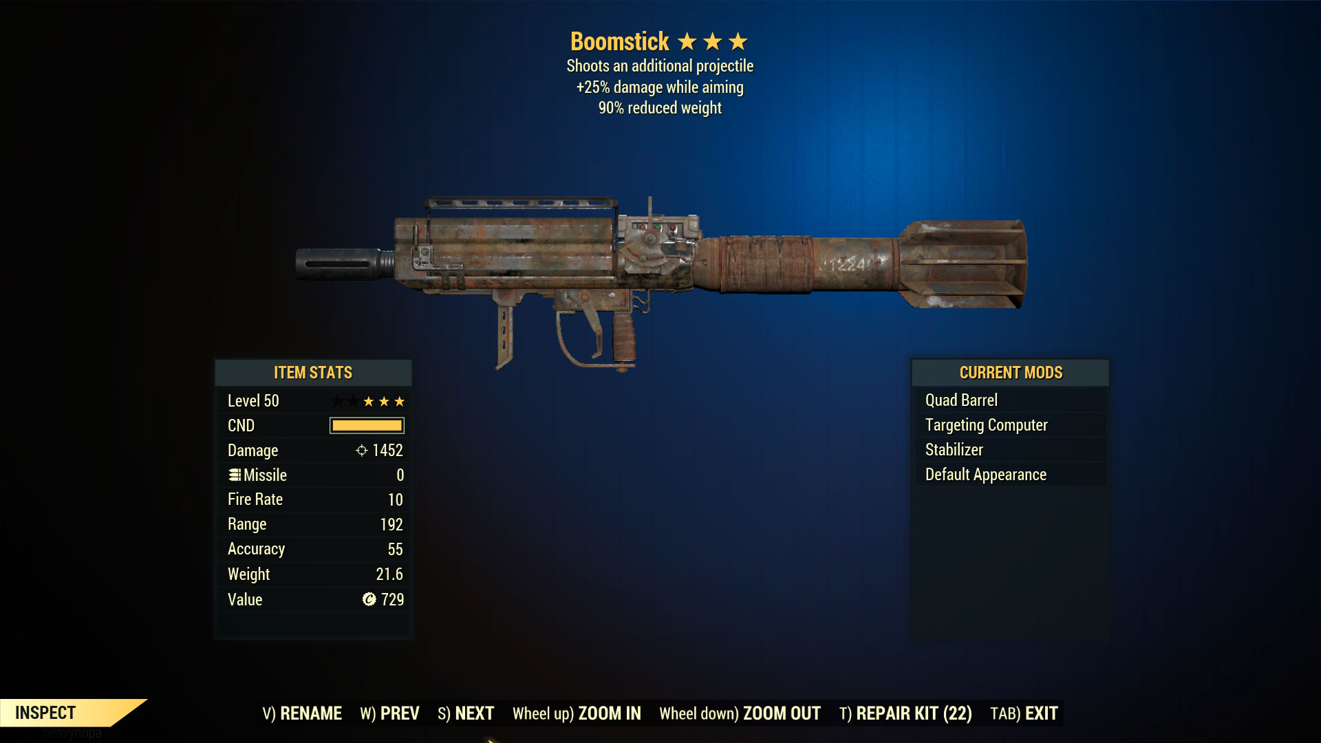 Buy Boomstick Two Shot Missile lau in FALLOUT 76 Items Offer 2318080815