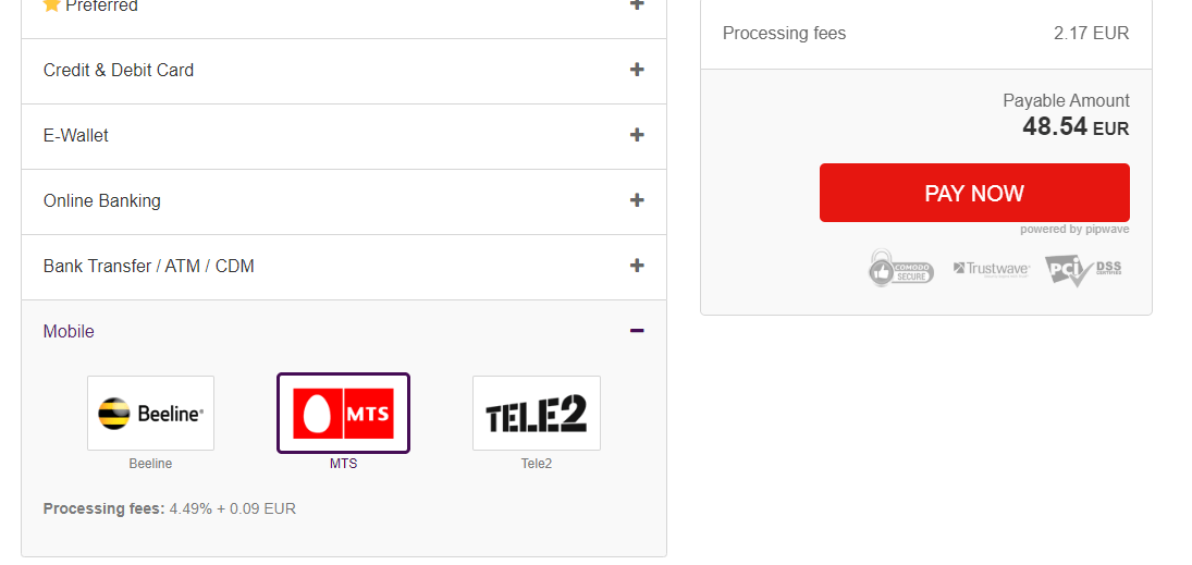 Checkout with MTS OffGamers Payment Guide
