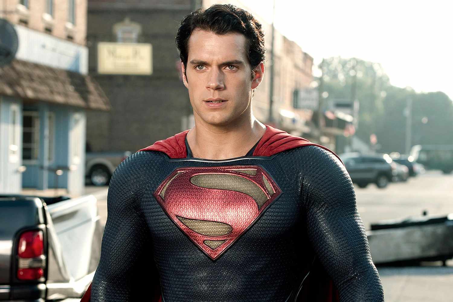 Superman Henry Cavill Dons Christopher Reeve Suit For Test Ew Com