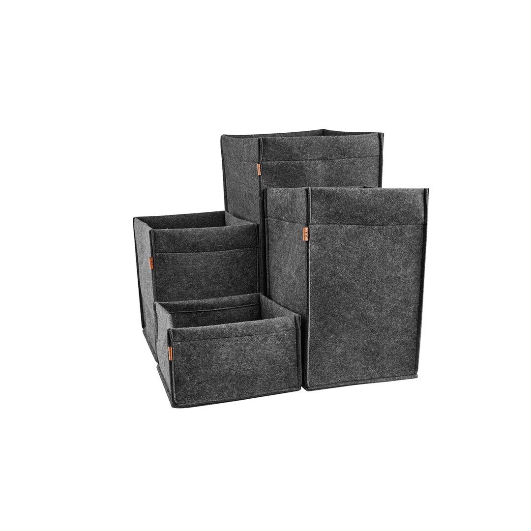 Felt Storage Basket Square Black