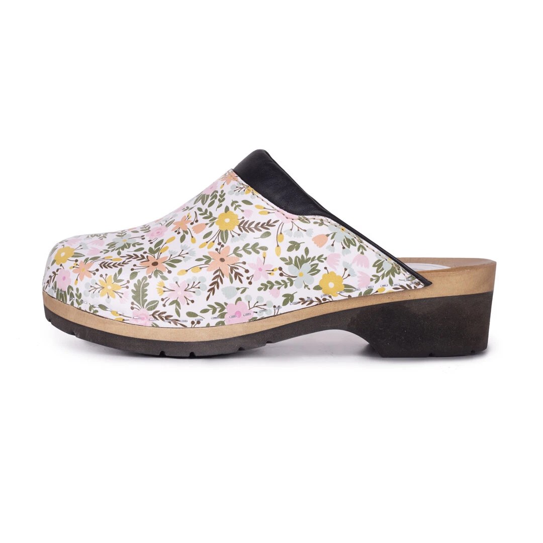 Women's orthopedic clogs with rubber sole Flowers