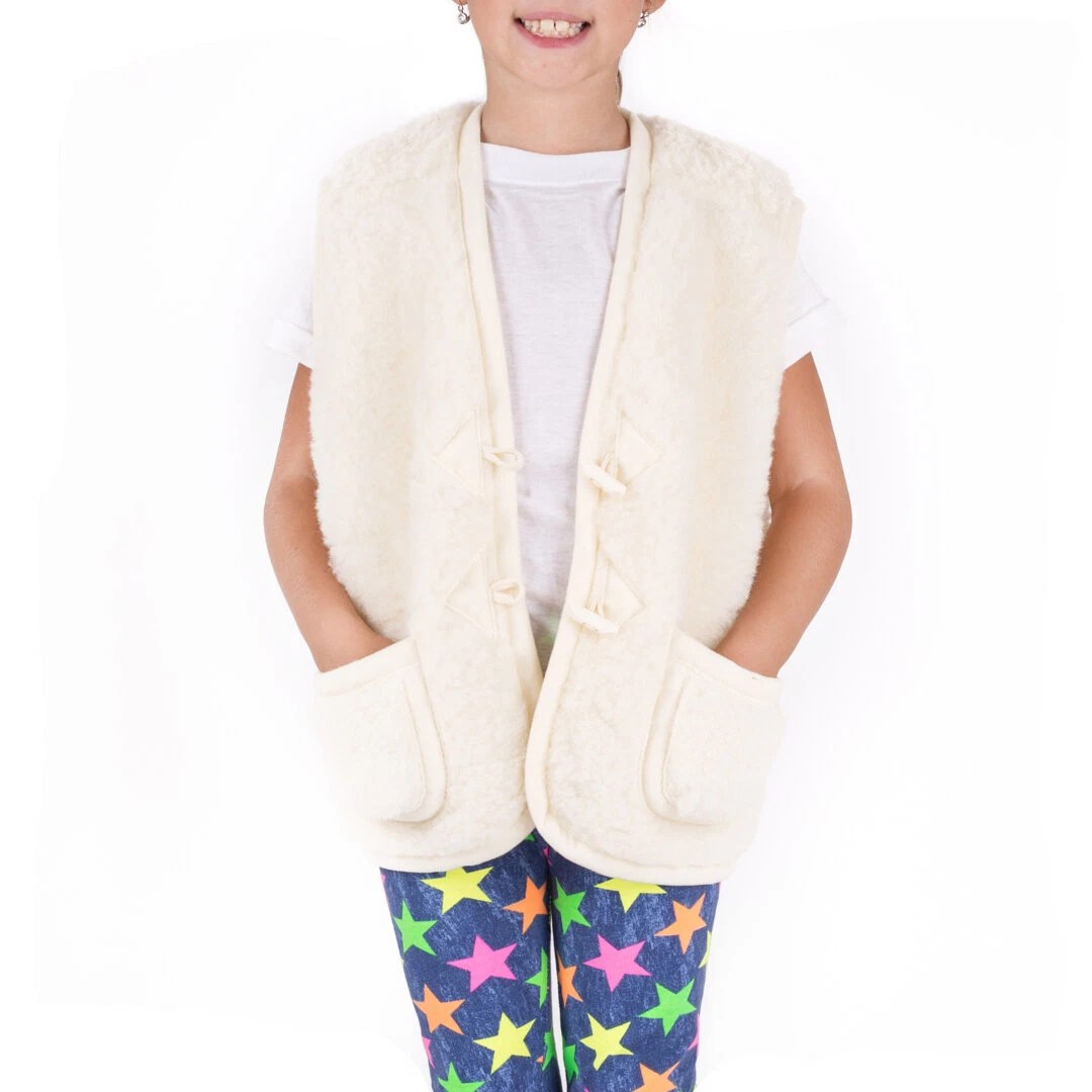 Children's Wool Vest Natural