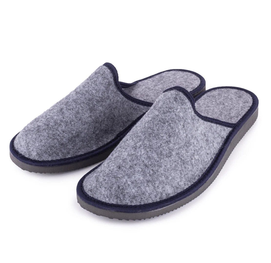 Men's Felt Slippers Grey