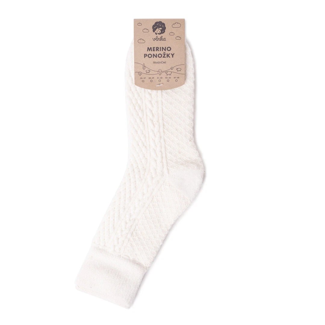 Traditional Merino Wool Socks White