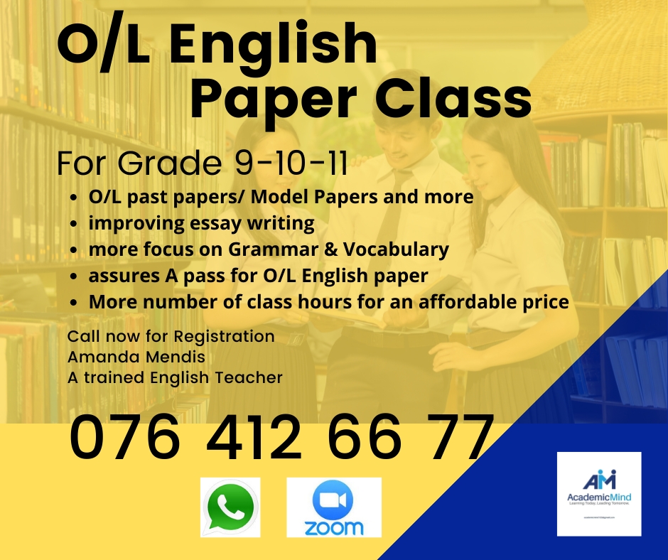 O/L English Paper Class English (O/L (Grade 611)) ONLINE