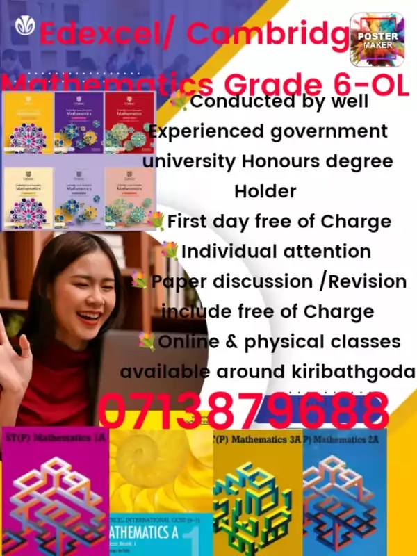 Edexcel / Cambridge syllabus mathematics classes available for grade 6
