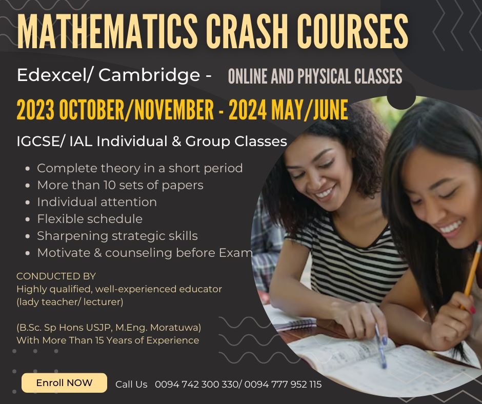 IGCSE, IAL, Edexcel and Cambridge Maths Classes Other Colombo