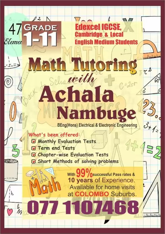 Mathematics London A/L (London Exams) Colombo