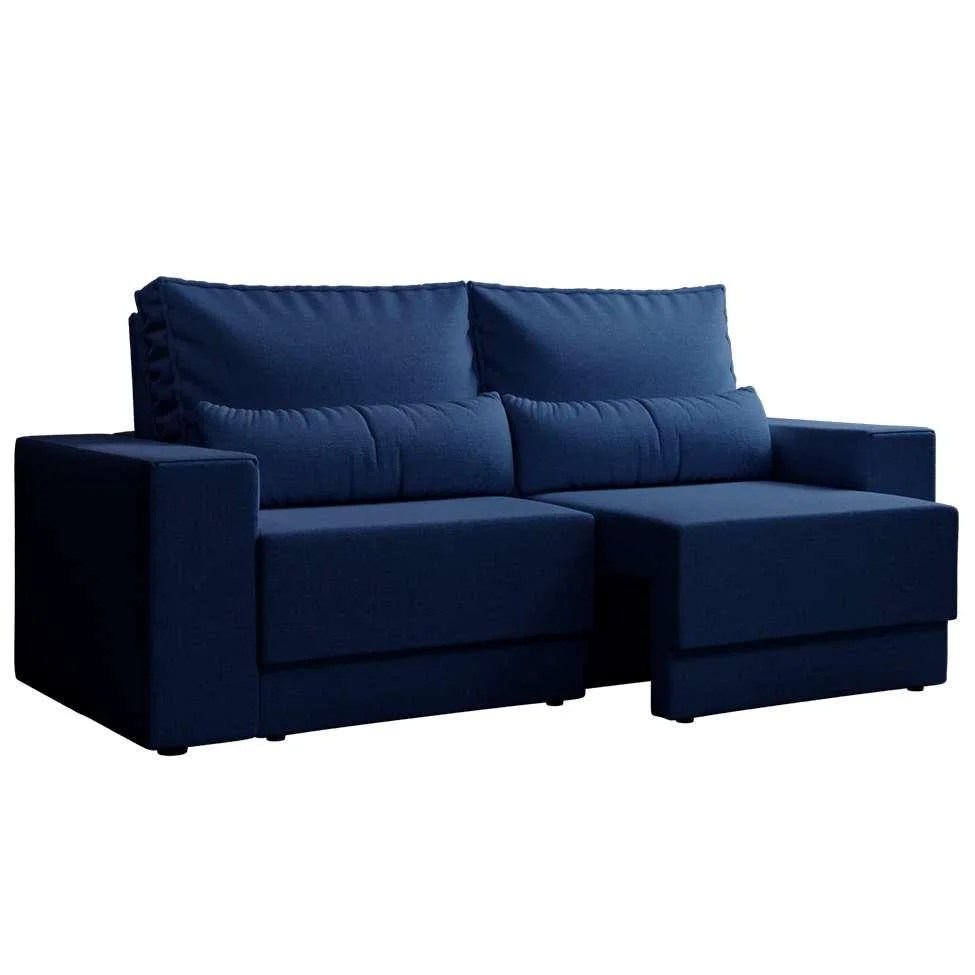 Sofá 3 Lugares Retrátil Sochi Linho Azul Marinho Pão de Açúcar