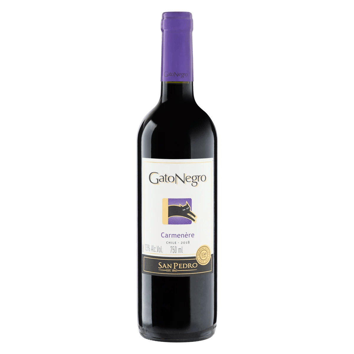 Vinho Chileno Tinto Seco Gato Negro Carmenère Valle Central Garrafa 750ml