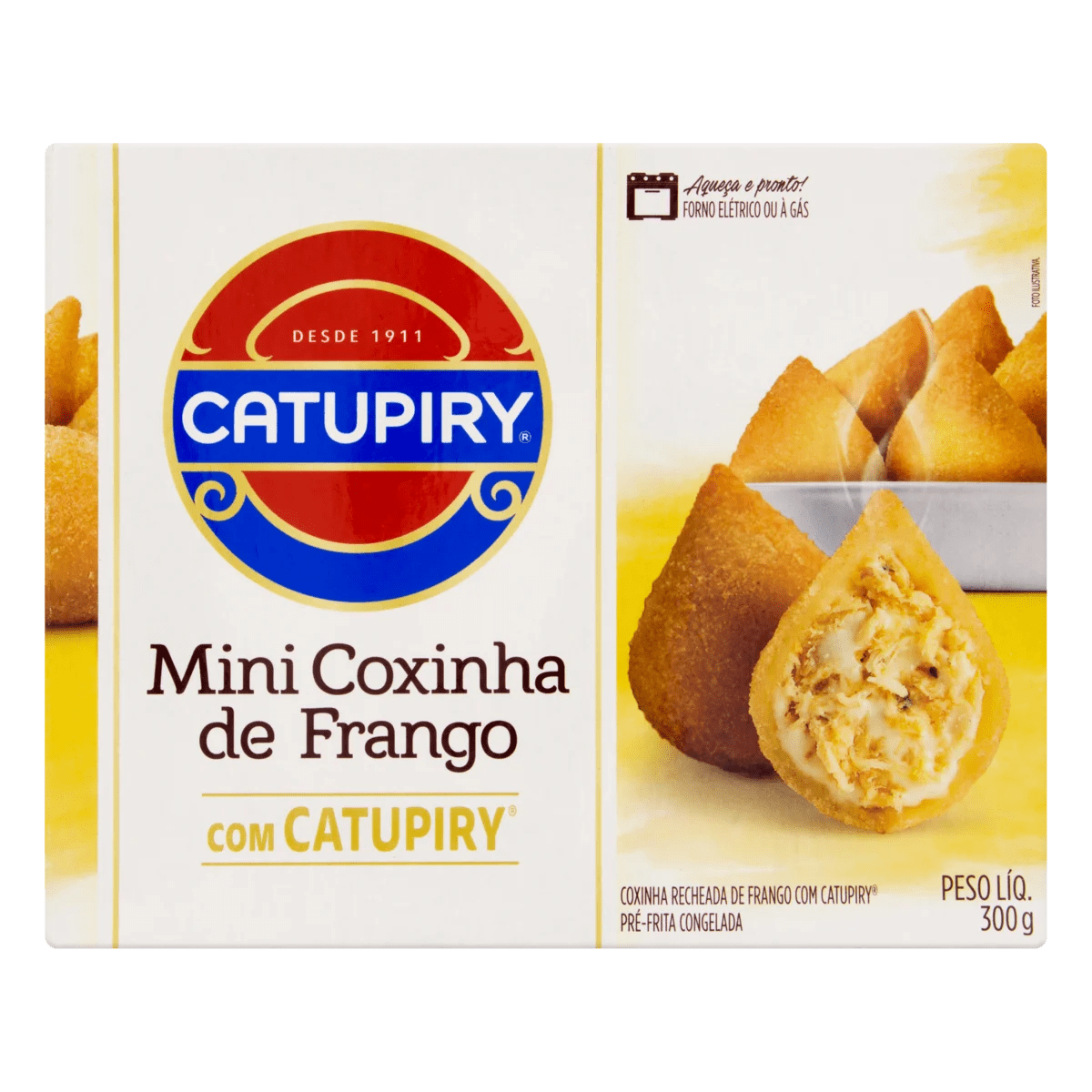 Mini Coxinha Congelada PréFrita Frango com CATUPIRY Caixa 300g Pão