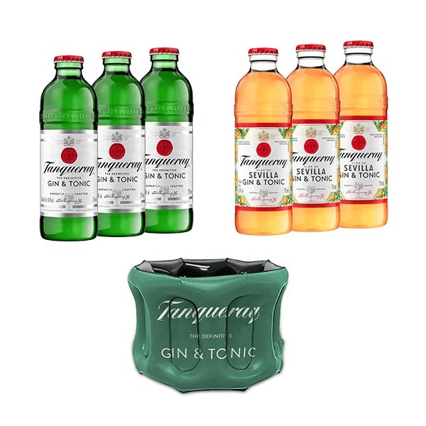 COMBO 3 TANQUERAY LD TONIC + 3 TANQUERAY SEVILLA TONIC + BALDE INFLÁVEL