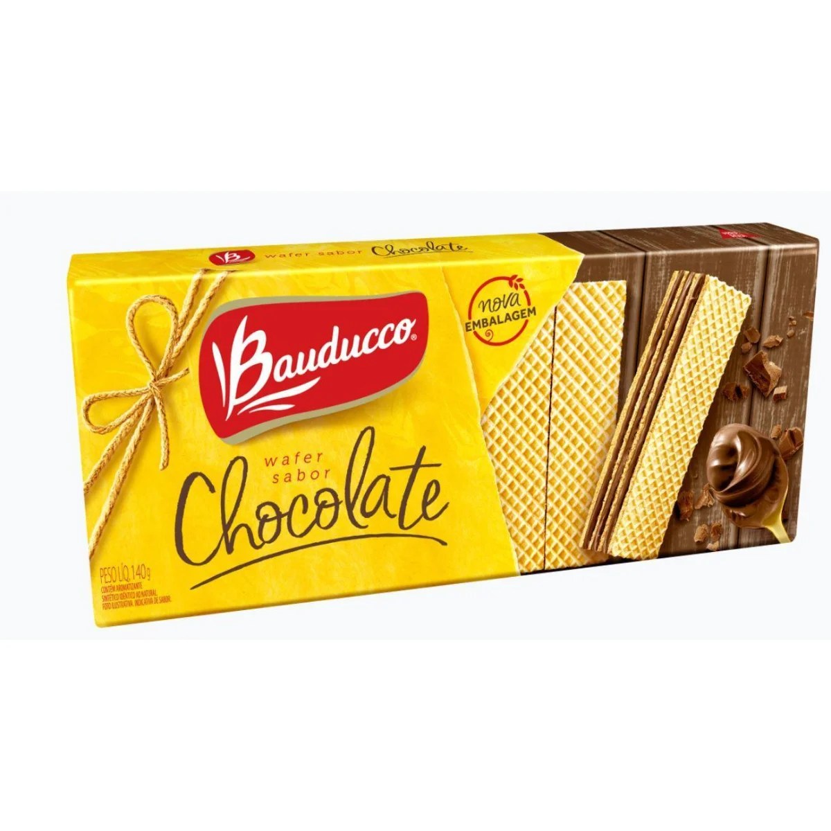 Biscoito BAUDUCCO Wafer de Chocolate Pacote 140g Pão de Açúcar