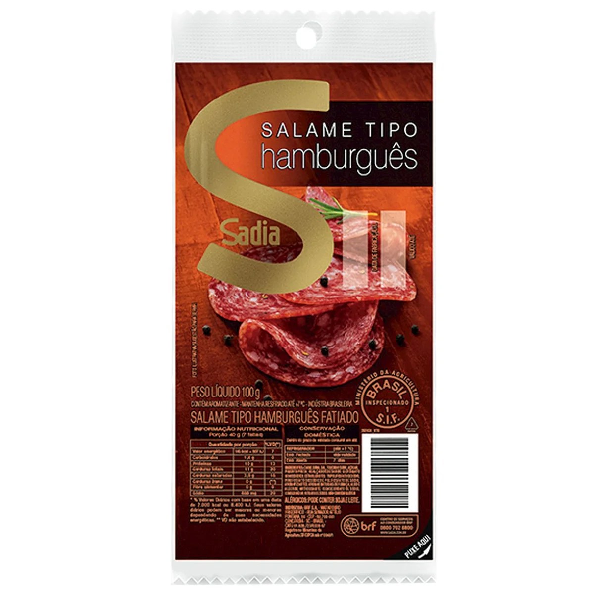Salame Hamburguês Fatiado SADIA 100g Pão de Açúcar