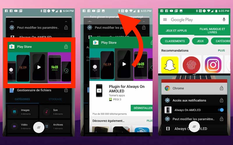 Android Nougat comment afficher deux applications