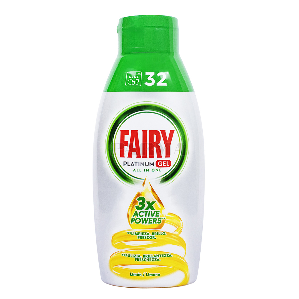 Liquid for dishwasher "Fairy Platinum All In One" lemon 650ml
