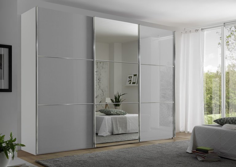 Acheter Moderano armoire à portes coulissantes PRIMOGLAS en grise