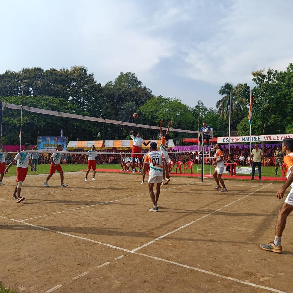 BSFBGB plays friendly volleyball match as part of Azadi Ka Amrit Mahotsav