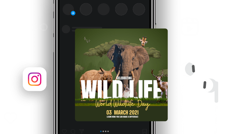 Free and Editable Wildlife Instagram Post Templates Picmaker