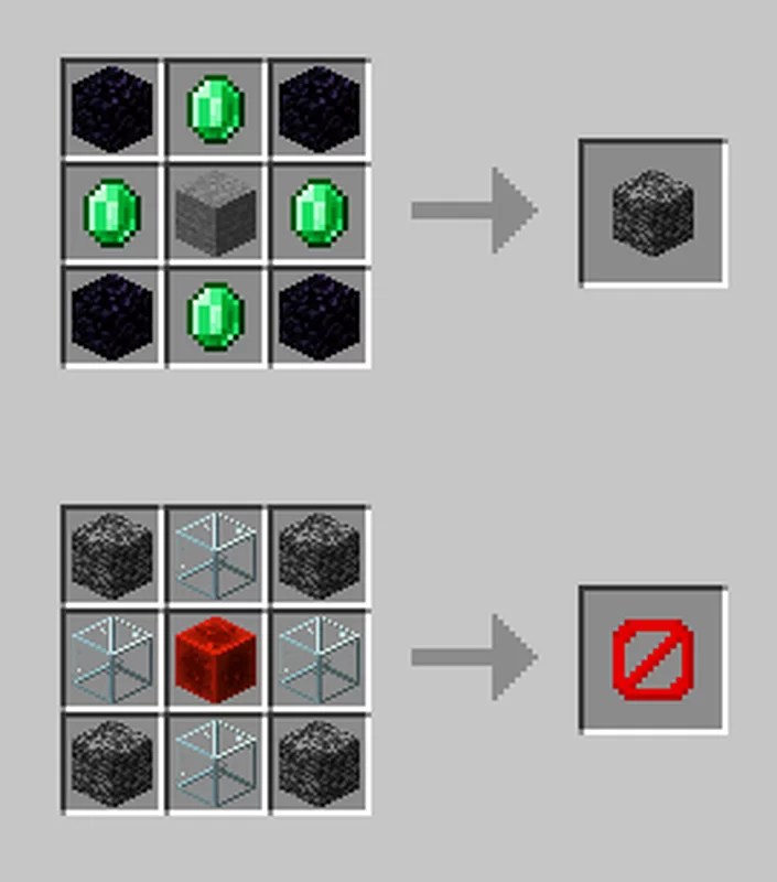 Bedrock and Barrier Crafts Minecraft Data Pack