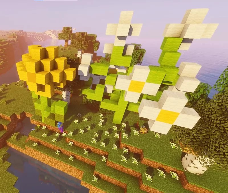 Bonemealing Flowers make BIGGER FLOWERS. Minecraft Data Pack