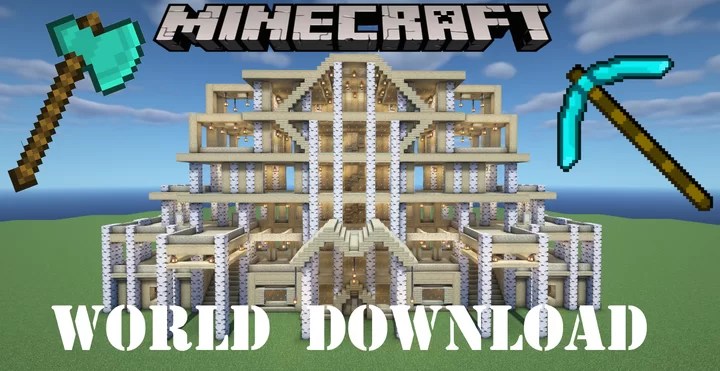 Large Modern Birch Wooden House | World Download Minecraft Map
