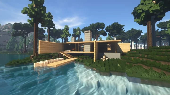 Modern Forest Lake House Minecraft Map