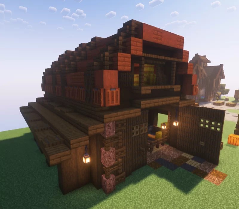 Spruce and acacia barn 1.20.2/1.20.1/1.20/1.19.2/1.19.1/1.19/1.18/1.17.