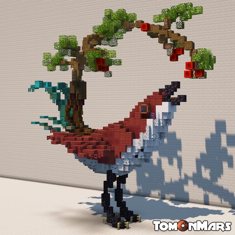 Avian Bonsai Tree Minecraft organic bird statue 1.20.2/1.20.1/1.20/1.