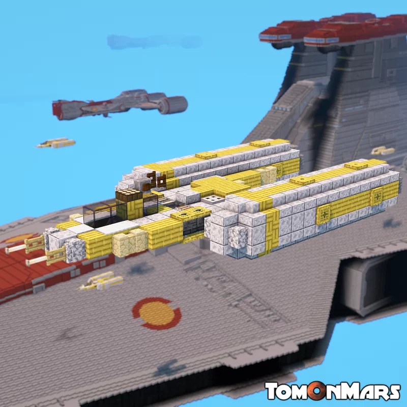 Star Wars in Minecraft 11 Clone Wars Ywing design 1.20.2/1.20.1/1.