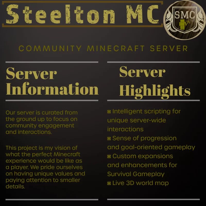 [SteeltonMC] Hard Sandbox Survival Minecraft Server