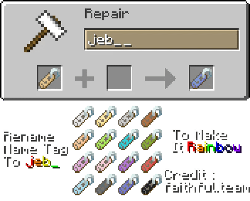 Rainbow Name Tag Minecraft Texture Pack
