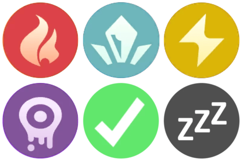 Pokemon Masters Type and Status Icons (Pixelmon TCG UPDATE