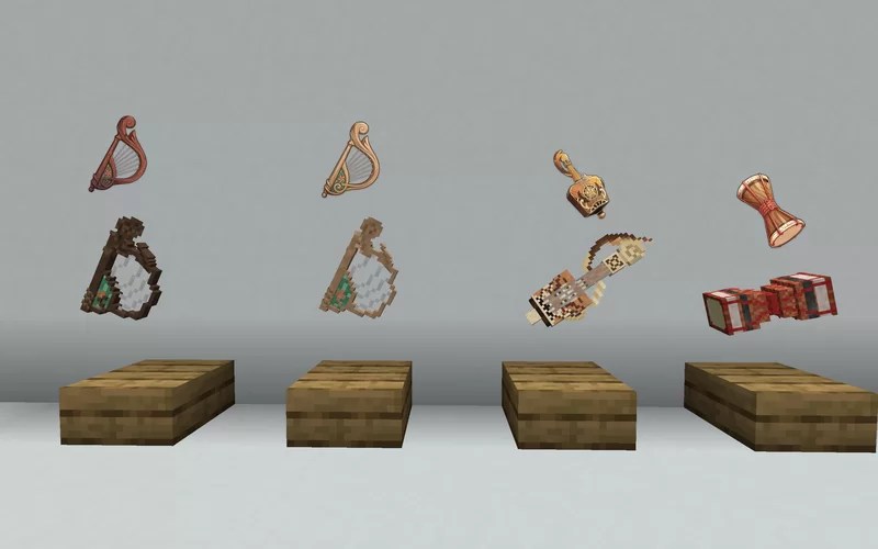 Realistic 3D Genshin Instruments Pack 1.20.2/1.20.1/1.20/1.19.2/1.19.1