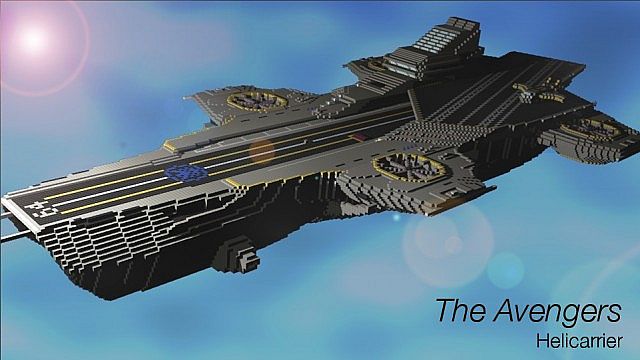The Avengers S.H.I.E.L.D Helicarrier with download and schematic! Minecraft Map