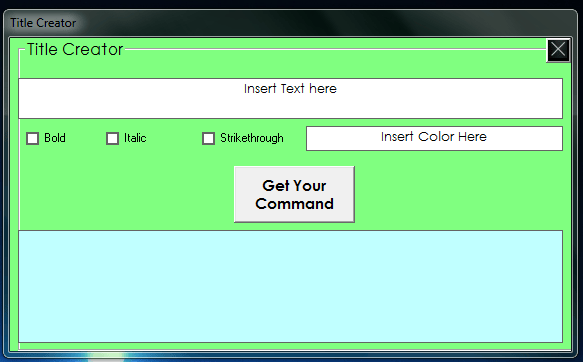 MC Title Command Generator/Creator! MC Simple Program 1.8