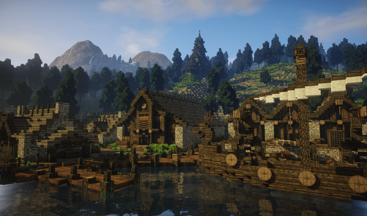 Viking Harbor Village w/ Castle [Conquest Minecraft Map