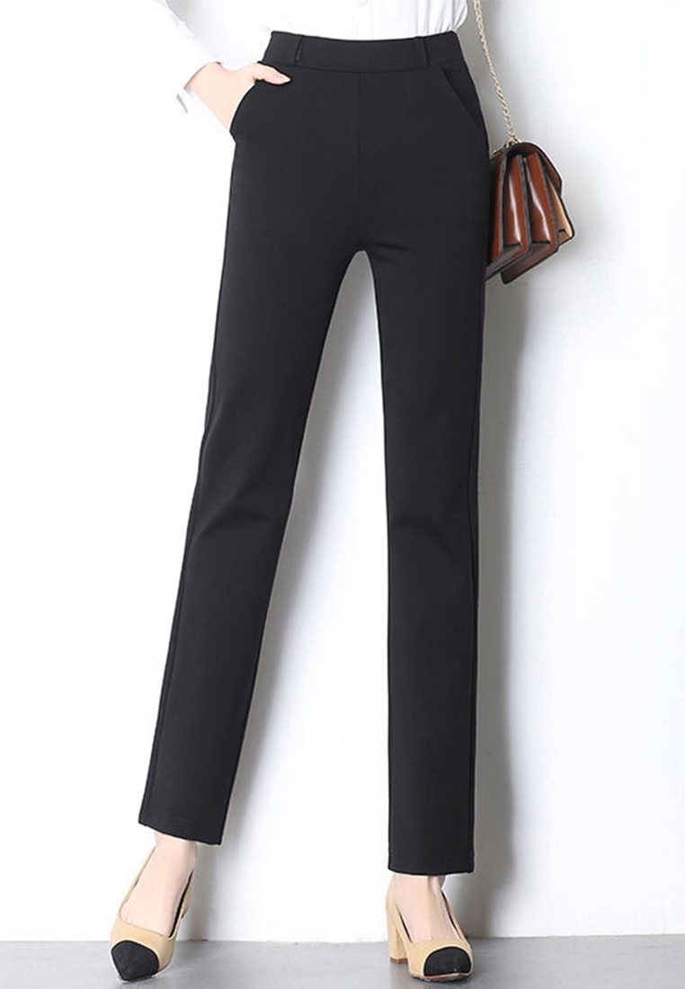 Slim Straight Cut Long Pants. Plus Size Clothes Online Shop Singapore Large Size Clothing Shop