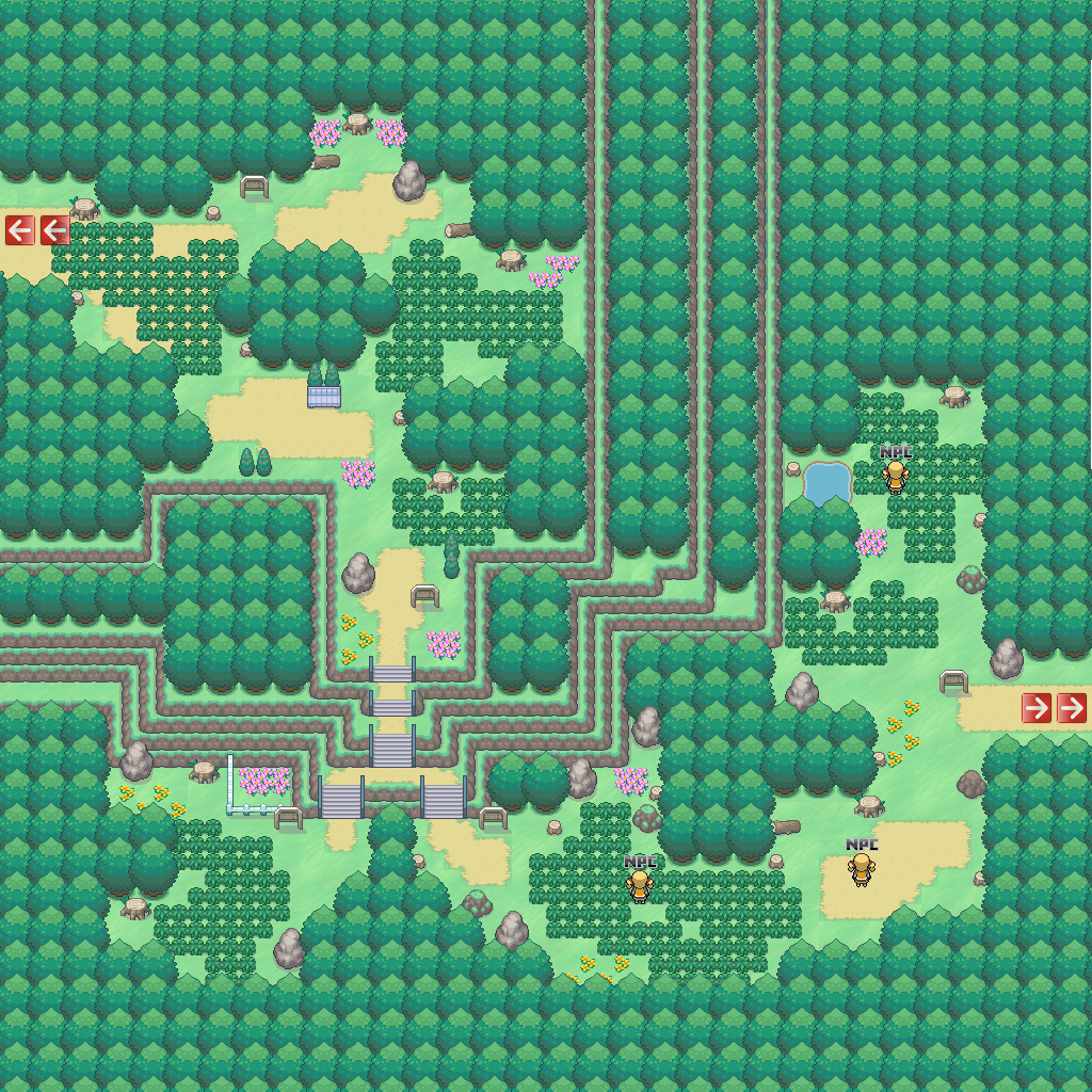 Tree Trail: Game Map of Pokemon Pets, Route Id 3, Zone Normal