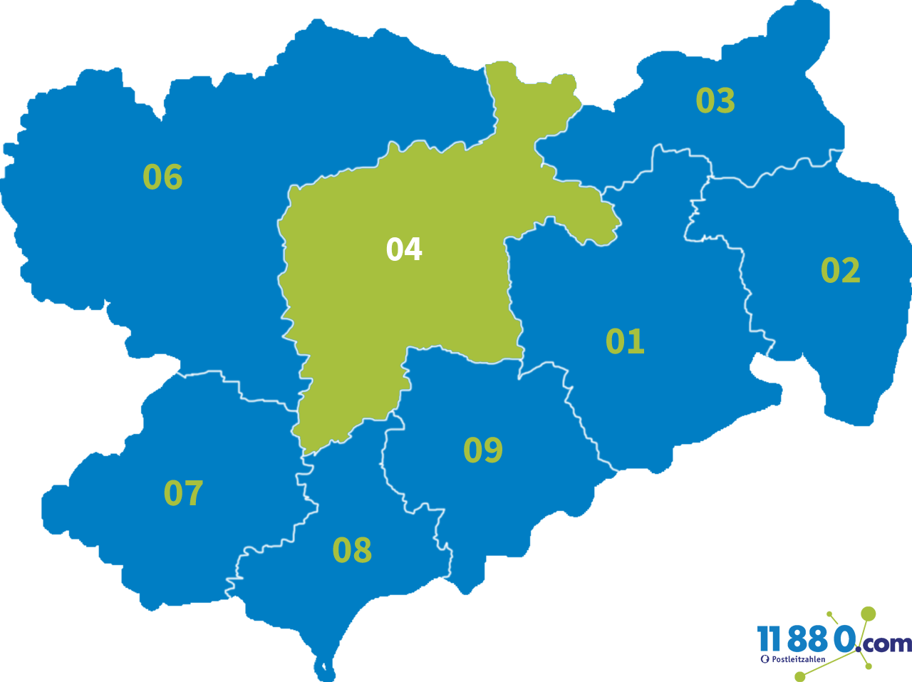 Plz 04 Karte PLZ 04 Postleitzahl Bereich 04 » postleitzahlen.de