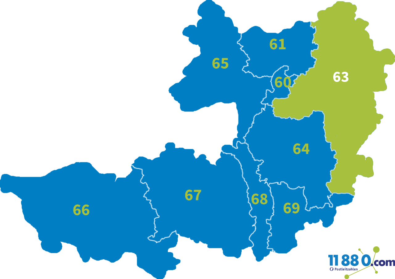 Plz 63 Karte PLZ 63 Postleitzahl Bereich 63 » postleitzahlen.de