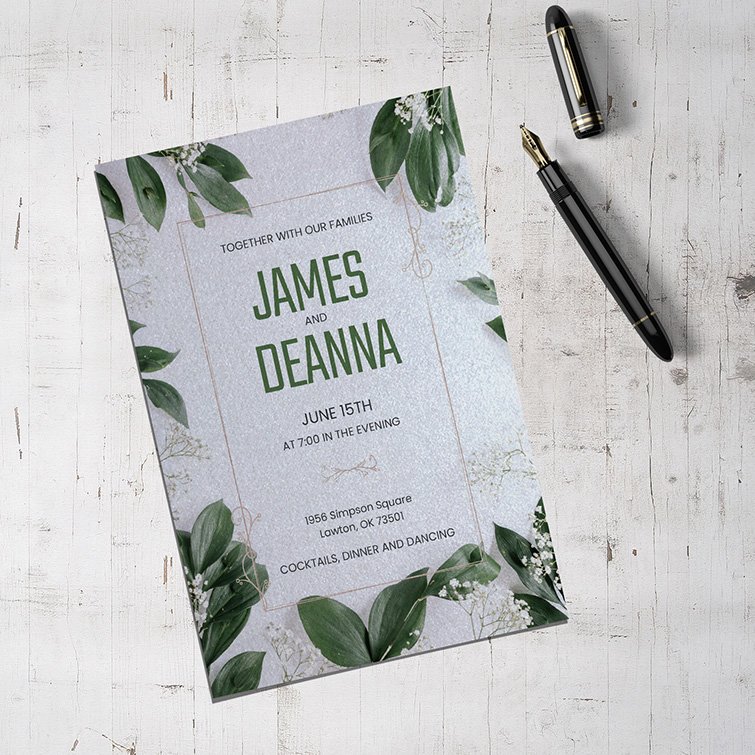 Order Custom Pearl Metallic Invitation Cards Online PrintMagic