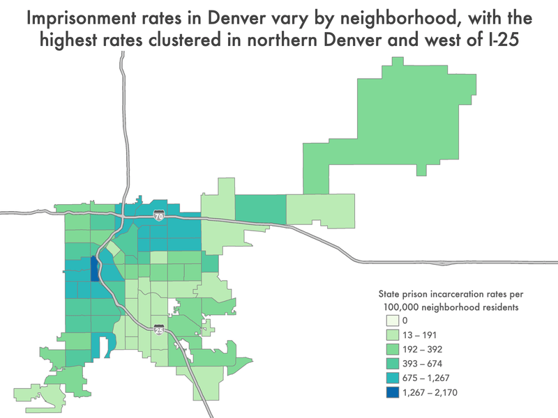 Imprisonment rates in Denver vary by neighborhood, with the... Prison