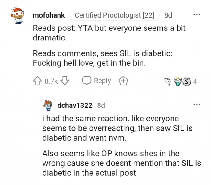 Pregnant Redditor Gets Dragged To Filth For Eating Her Diabetic SIL's