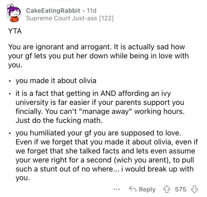 Guy Gets Ripped On Reddit For Defending His Ex And Accusing His New